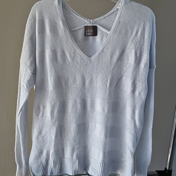 Leo and Sage cashmere sweater light teal green  M - Picture 2 of 15